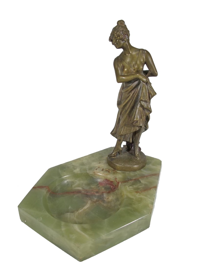 Antique Vienna Bronze & Onyx Ashtray (1 of 6)