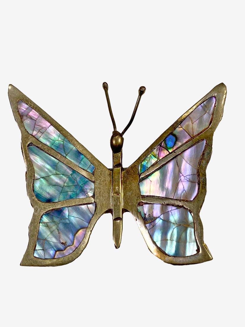 Sterling 925 & Abalone, Mexico Butterfly Brooche: Sterling 925 & Abalone, Mexico Butterfly Brooche. 1 1/2 x 1 7/8 in.Local Pick up call one day before to make an appointment. TO SHIP THIS ITEM IN USA OR INTERNATIONAL, PLEASE CONTACT THE SHIPPERS : 1)