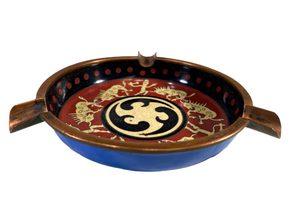 Vintage Bronze Cloisonne Ashtray (1 of 6)
