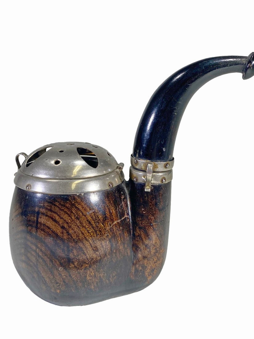 Antique English Metal & Wood Pipe Box (1 of 7)