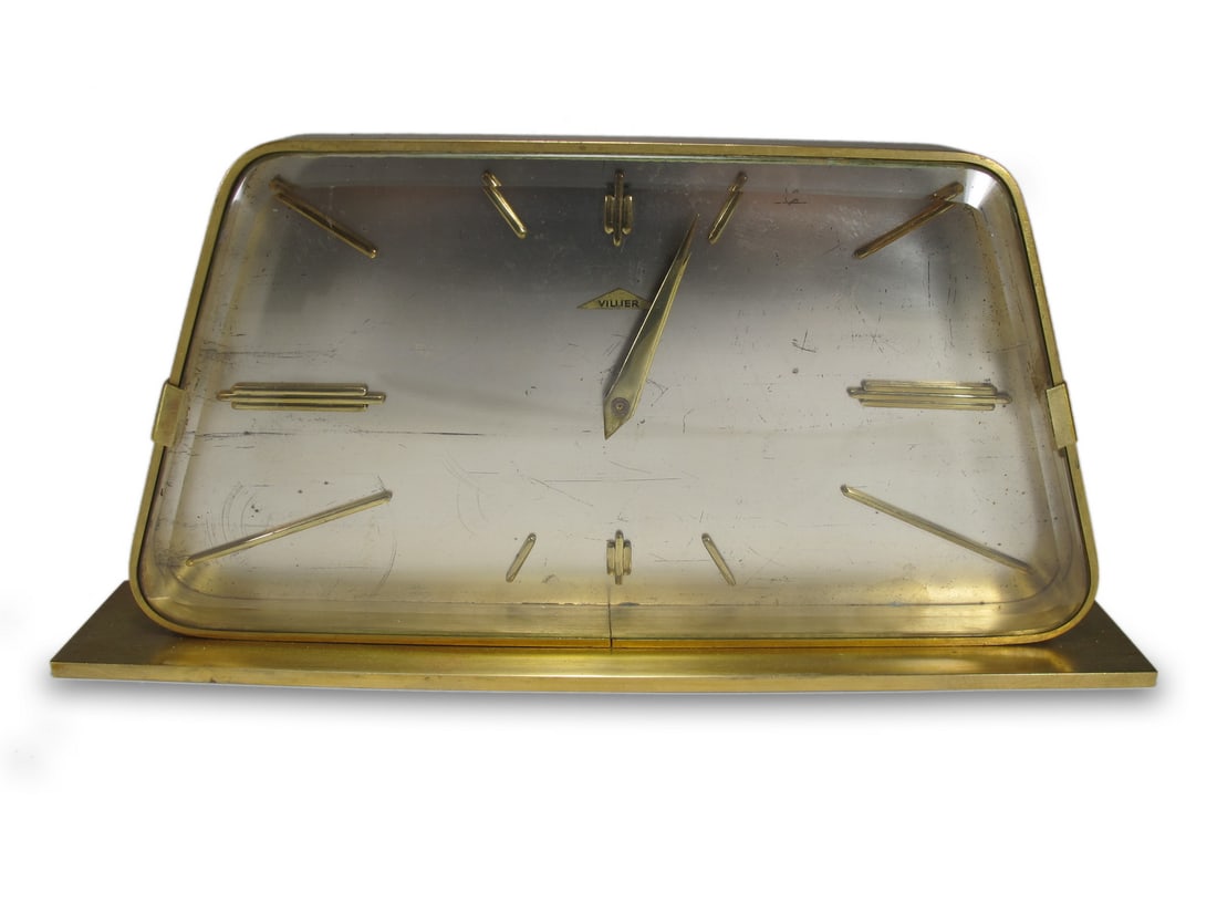 Mid Century Clock Marked VILLIER (1 of 3)