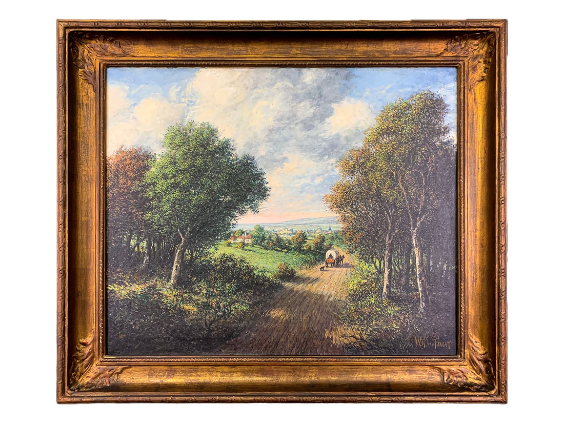 European oil on canvas, signed W. R. Van Fragat (1 of 5)