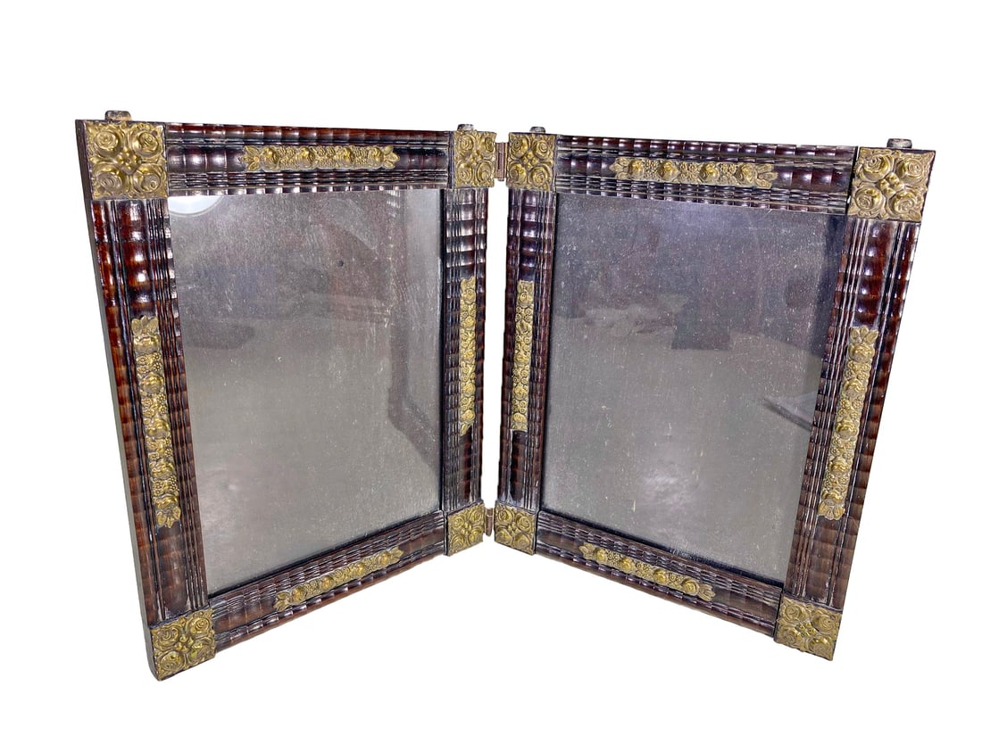 Antique English Wood & Bronze Picture Frame (1 of 5)