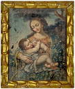 18th/19th C oil on wood Religious painting