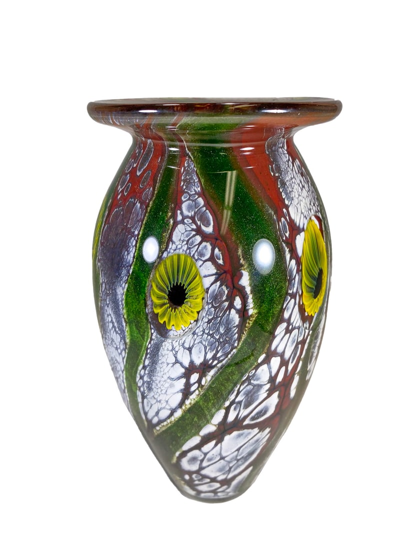 Robert Eickholt Studio Art Glass Vase, signed & dated (1 of 6)