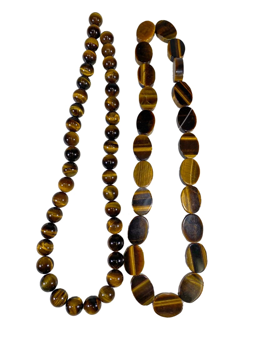 2 Vintage Tiger Eye Stone Necklaces Without claps (1 of 4)