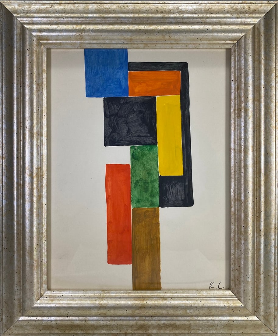 Modern Geometric Painting Signed KC (1 of 4)