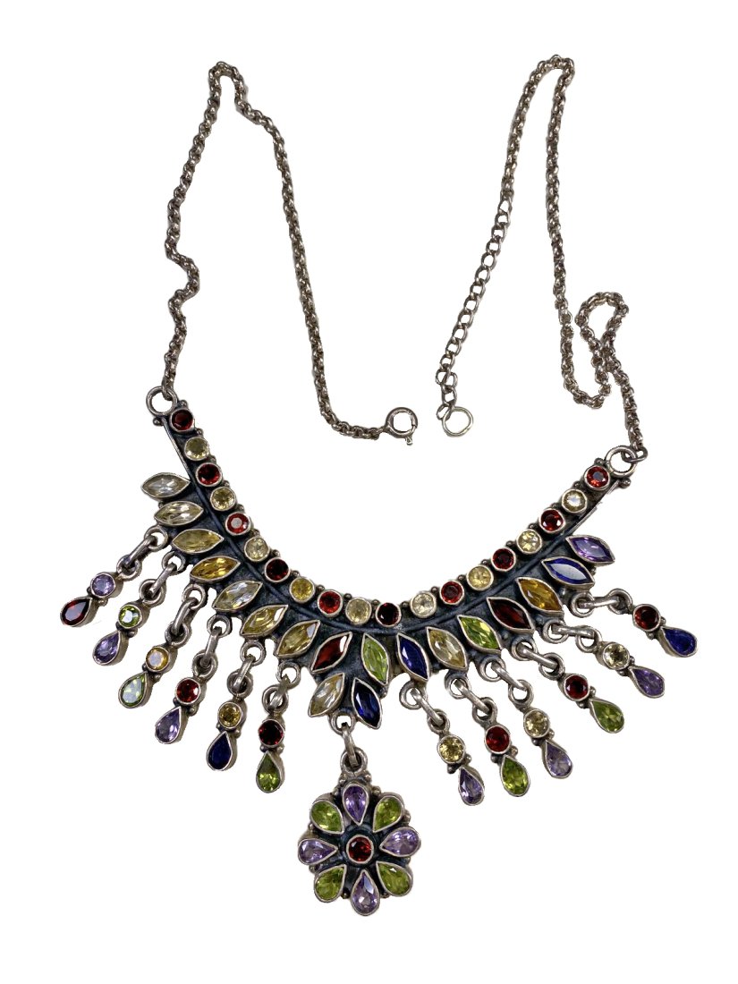 Vintage Sterling 925 & Glass Necklace (1 of 6)