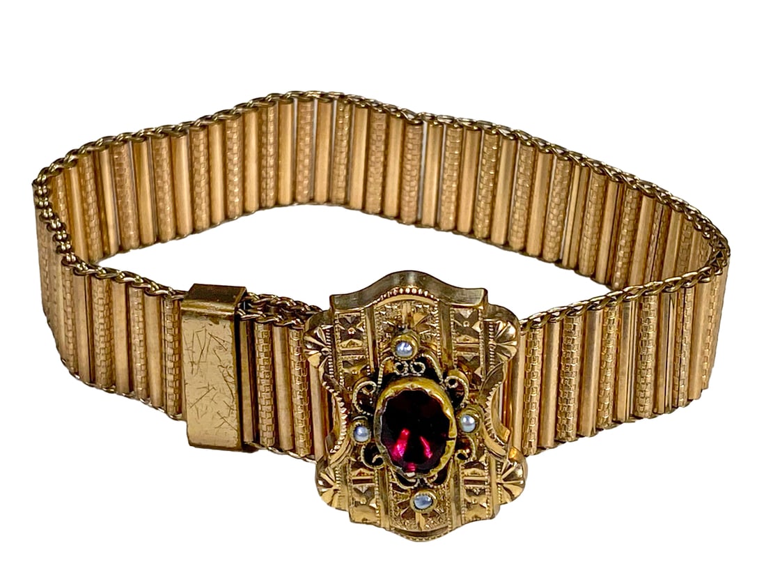 Vintage Goldplated & Glass Bracelet (1 of 5)