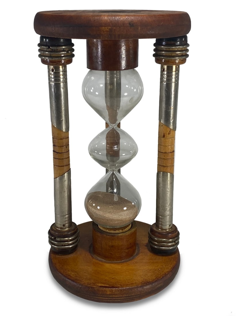 Vintage wood & metal sand clock (1 of 4)