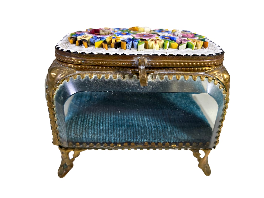 Vintage Micromosaic, Glass & Bronze Box (1 of 6)