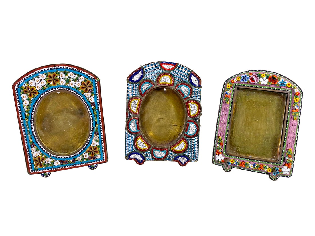 3 Vintage Micromosaic Picture Frames (1 of 8)