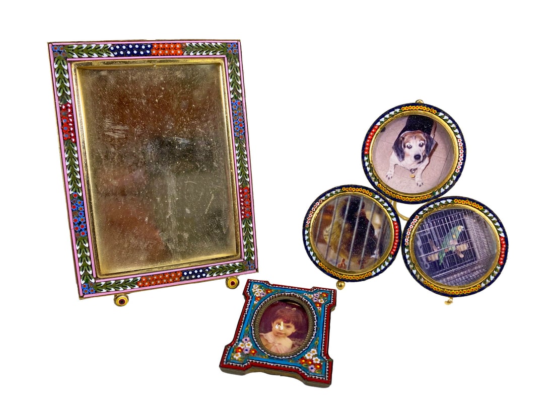 3 Vintage Micromosaic Picture Frames (1 of 10)