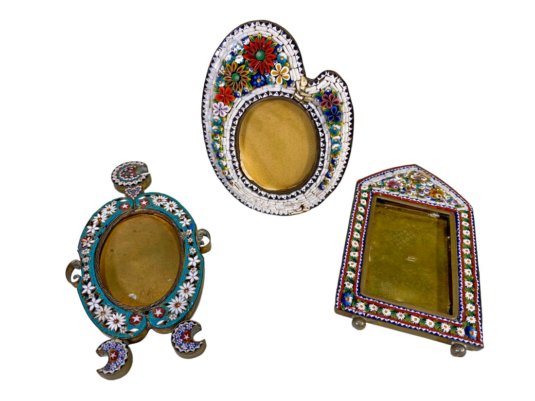 3 Vintage Micromosaic Picture Frames (1 of 7)