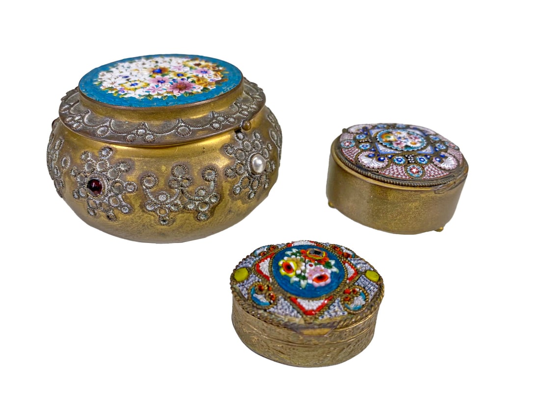 3 Vintage Micromosaic Boxes (1 of 13)