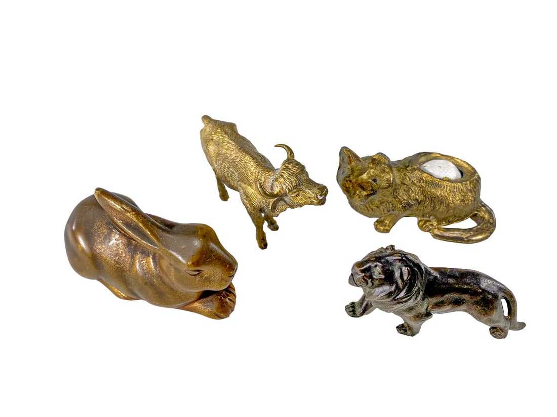 Lot of 4 Small Animals Bronze Sculptures (1 of 10)
