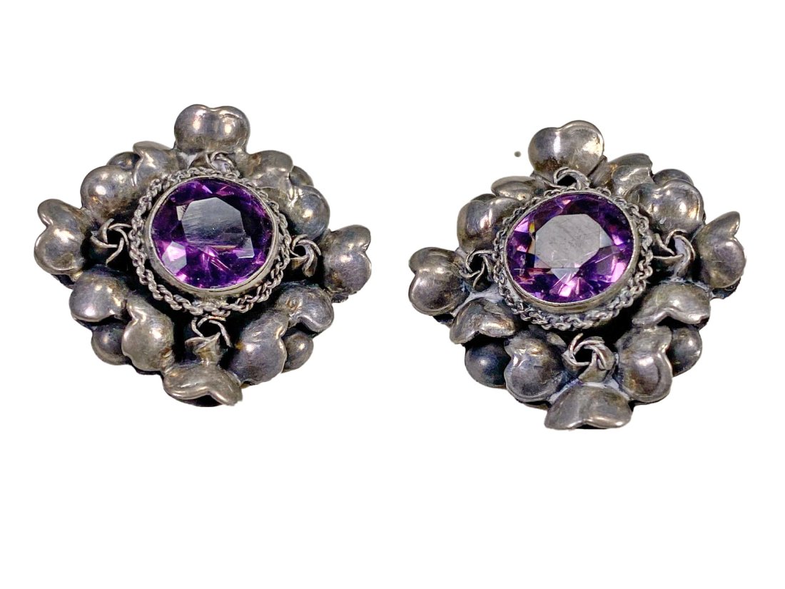 Vintage 800 Silver & Glass Earings (1 of 5)