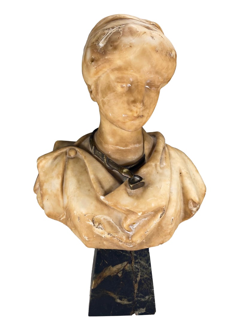 Roberto Montini (1882-1963) Italian Alabaster Bust (1 of 11)
