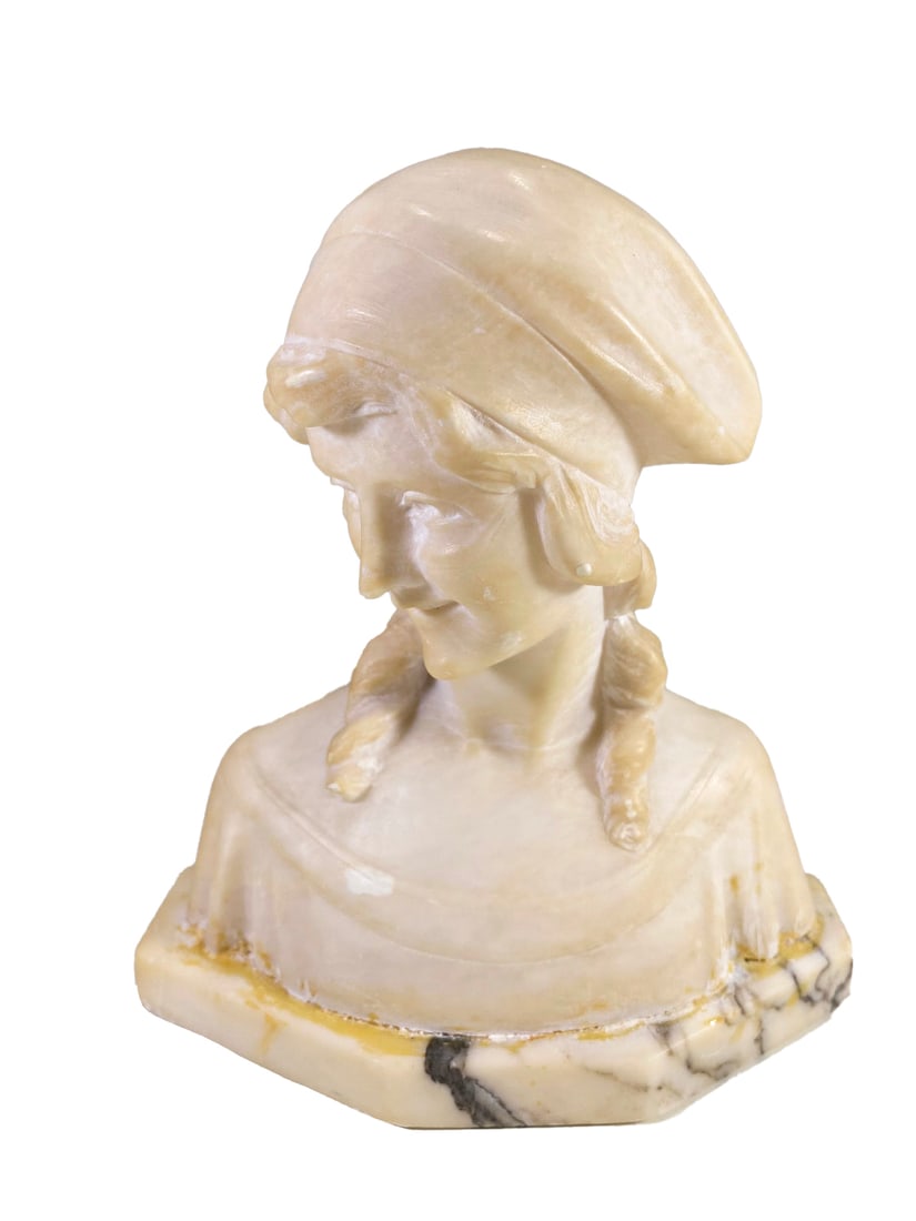 Antique Italian Alabaster & Marble Bust (1 of 6)