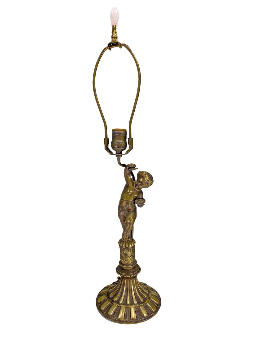 Antique French Bronze Putti Table Lamp Base (1 of 5)