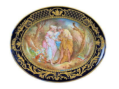 Antique French Sevres porcelain tray: Antique French Sevres porcelain tray. 12 1/2 x 15 3/4 in. Local Pick up call one day before to make an appointment. TO SHIP THIS ITEM IN USA OR INTERNATIONAL, PLEASE CONTACT THE SHIPPERS : 1) UPS stor