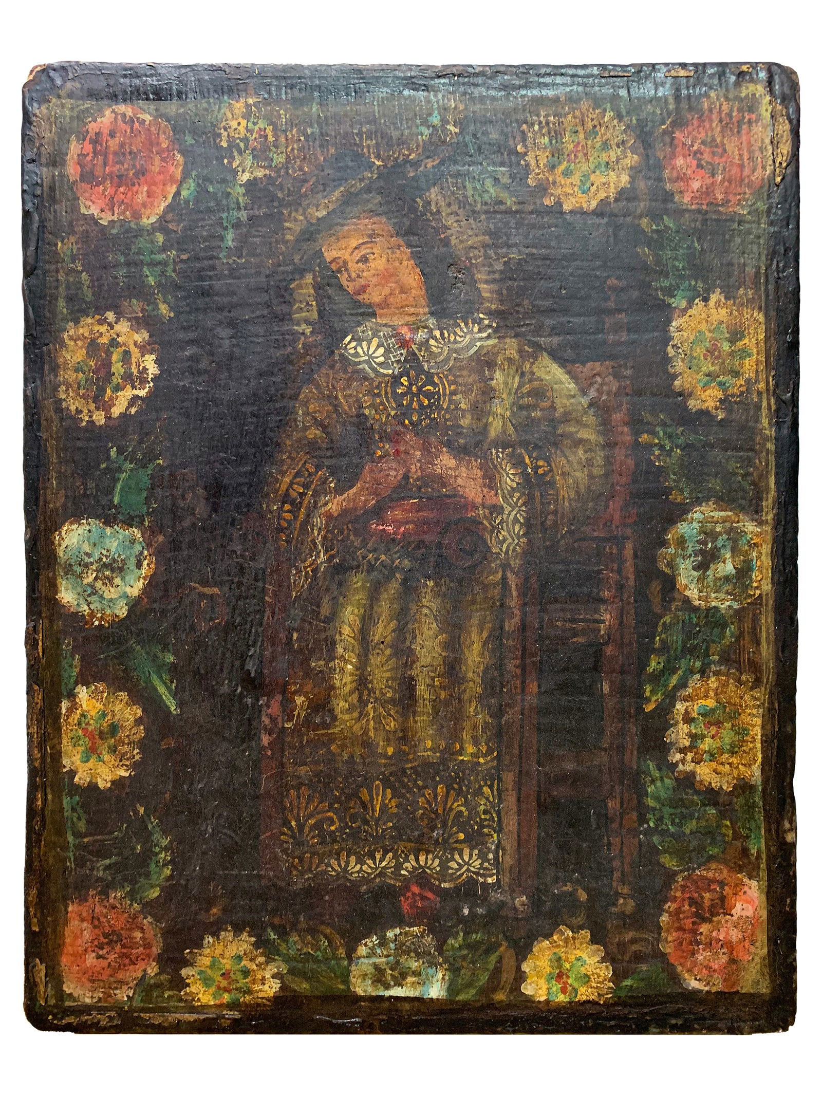 Antique European oil on Wood Religious Painting (1 of 3)