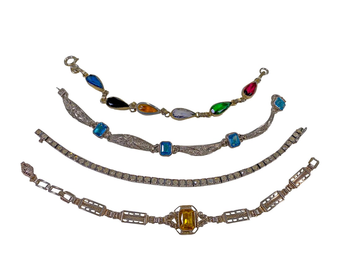 Set of 4 Bracelets, Sterling & 12 K (1 of 12)