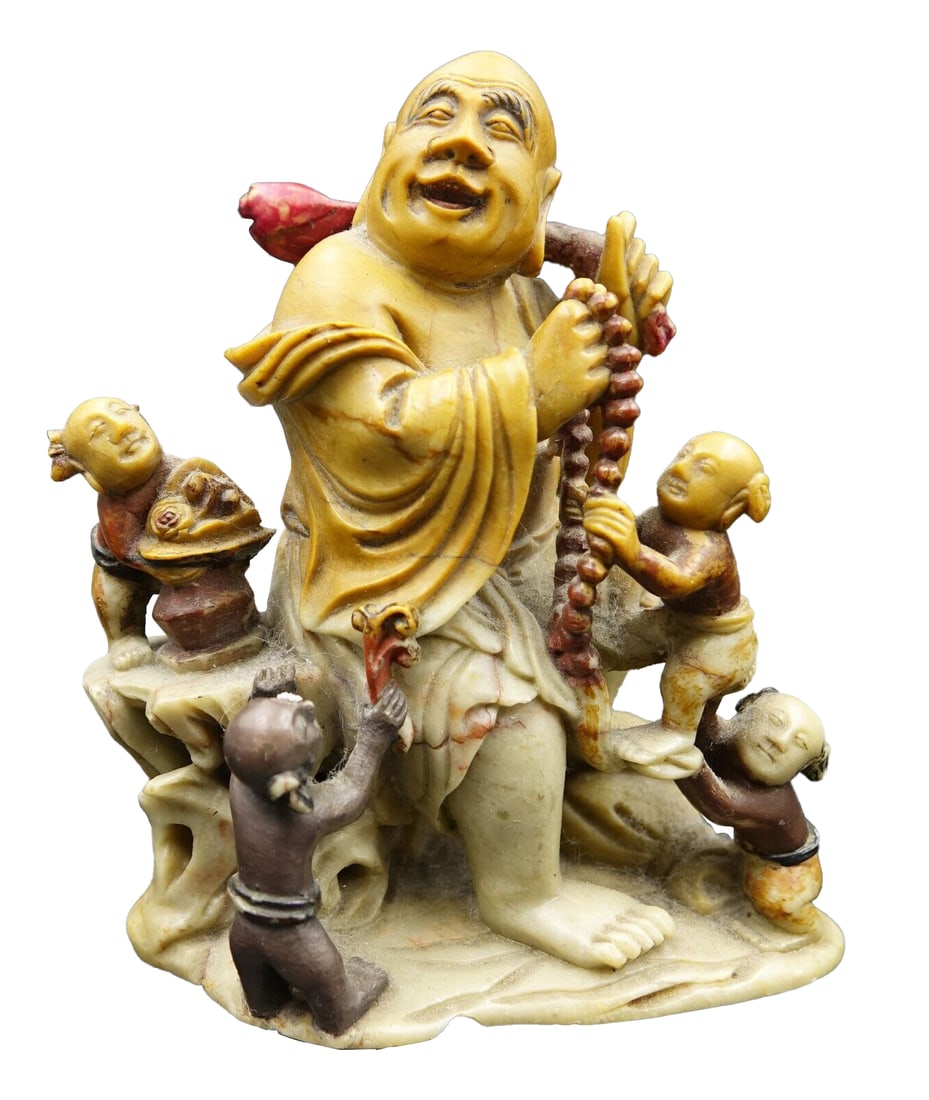 Chinese Early Qing Dynasty Hand Carved SOAPSTONE Buddha (1 of 9)