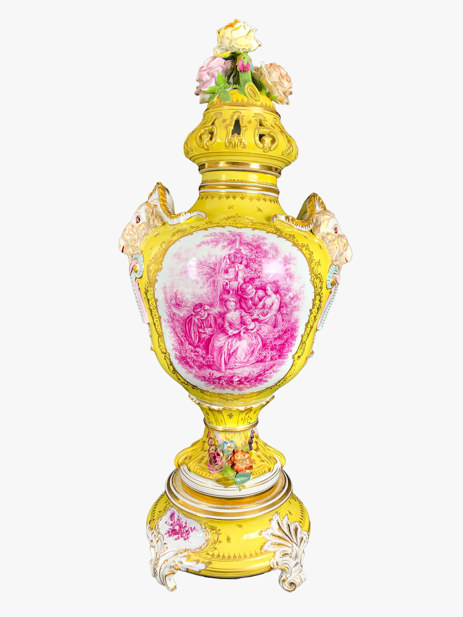 Antique German Dresden Large Porcelain Urn (1 of 15)