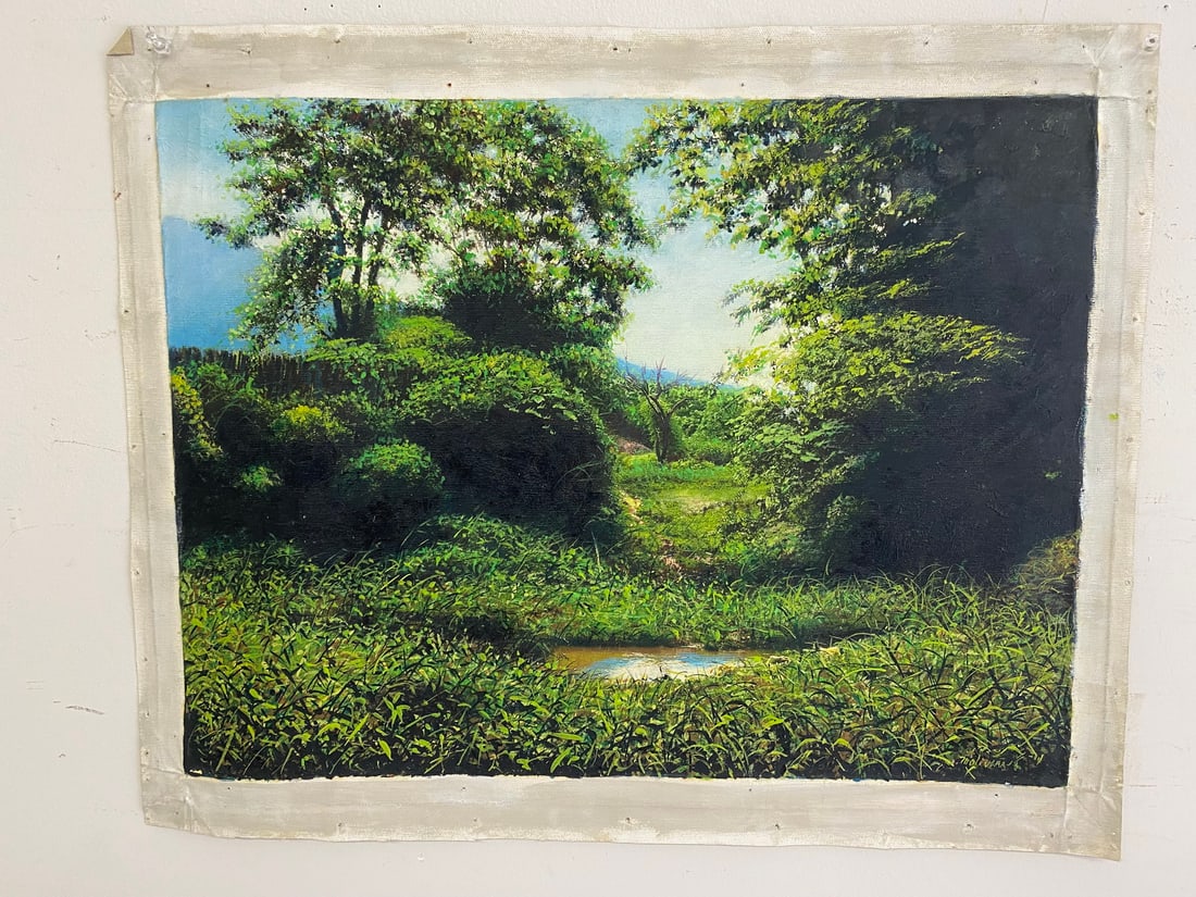Signed Oil on Canvas Landscape Painting (1 of 3)
