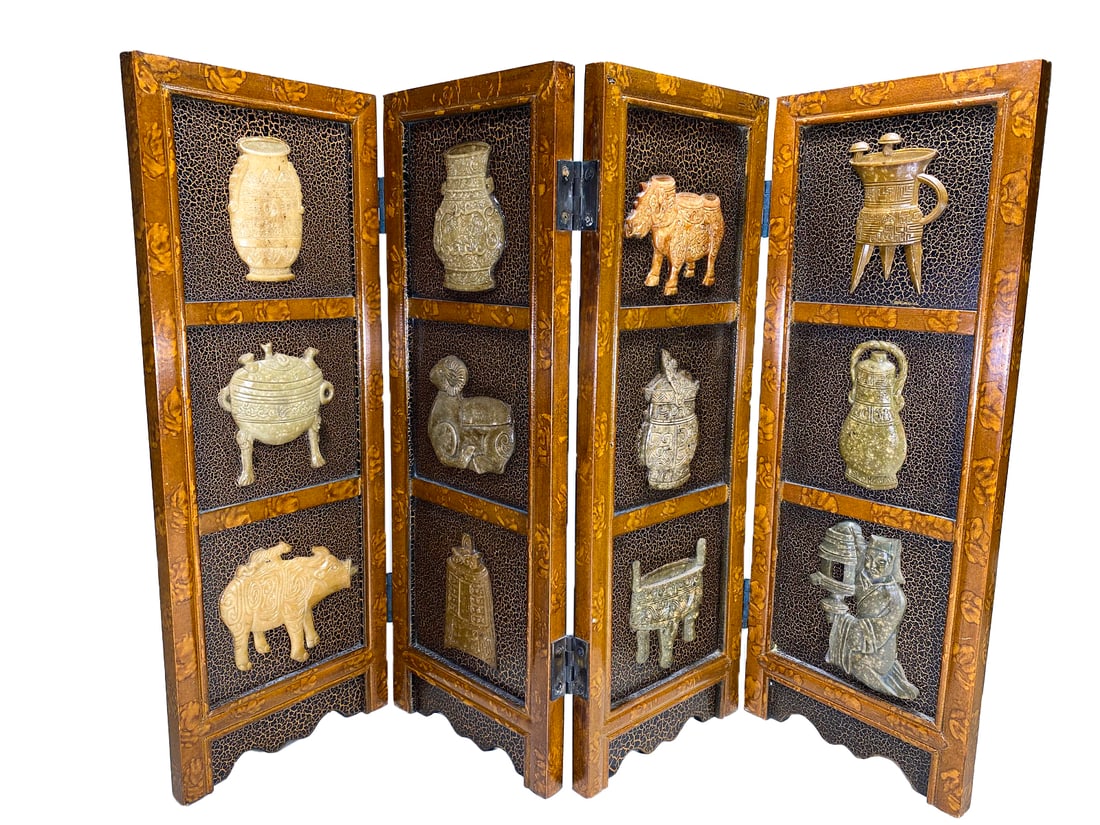 Vintage Chinese Miniature Folding Screen (1 of 8)
