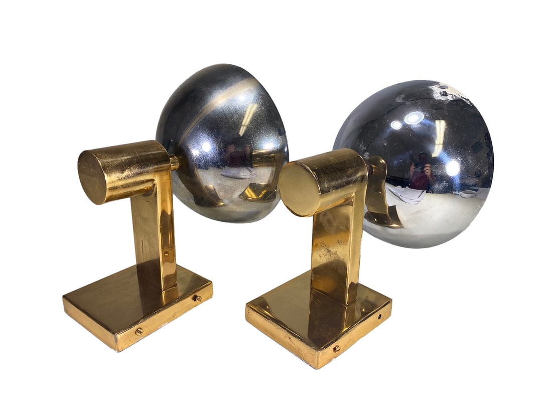 Mid Century pair of Wall Metal Lights (1 of 7)