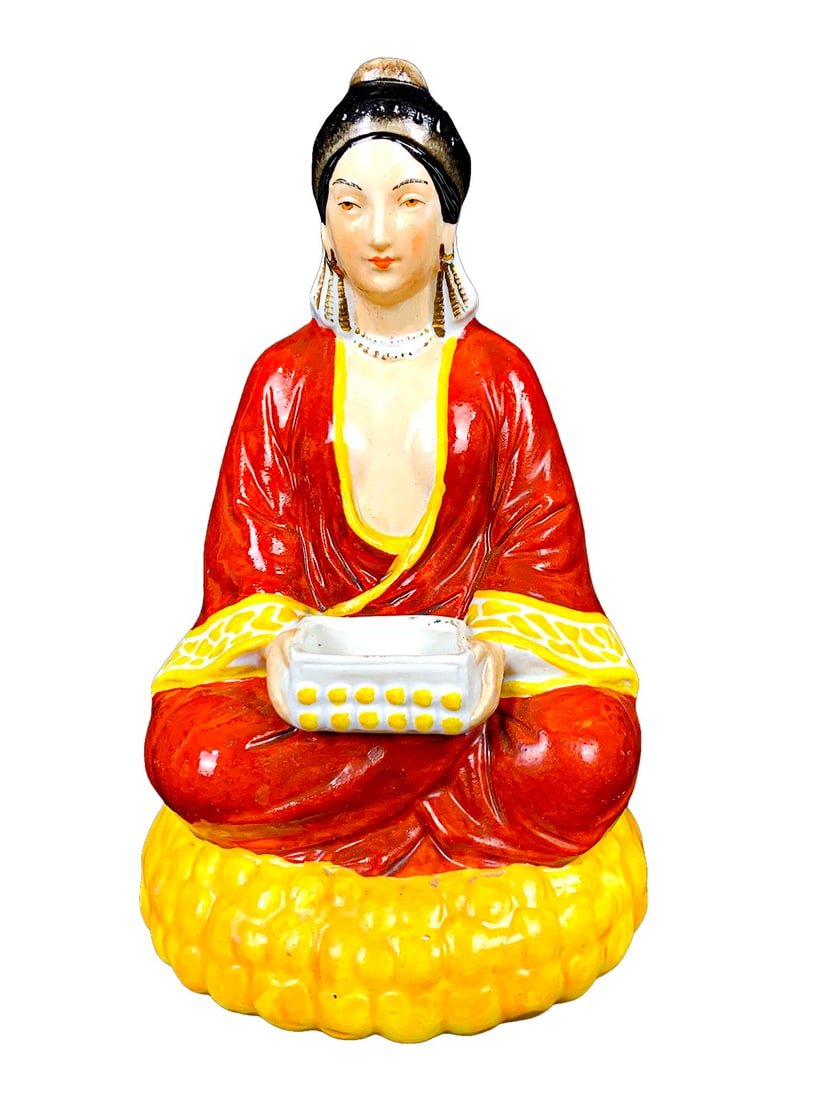 Art Deco Oriental Porcelain Figurine: Art Deco Oriental porcelain figurine. 6 3/4 x 4 1/4 x 4 in. Local Pick up call one day before to make an appointment. TO SHIP THIS ITEM IN USA OR INTERNATIONAL, PLEASE CONTACT THE SHIPPERS : 1) UPS st