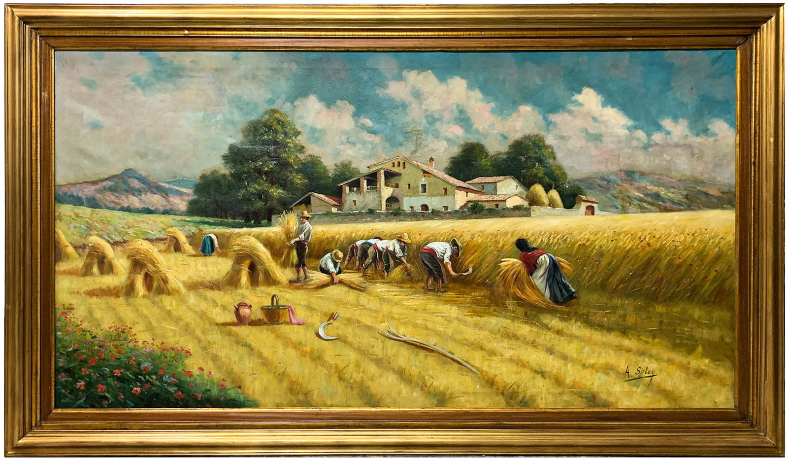 Antique European Oil on Canvas, signed A. SOLEY (1 of 6)