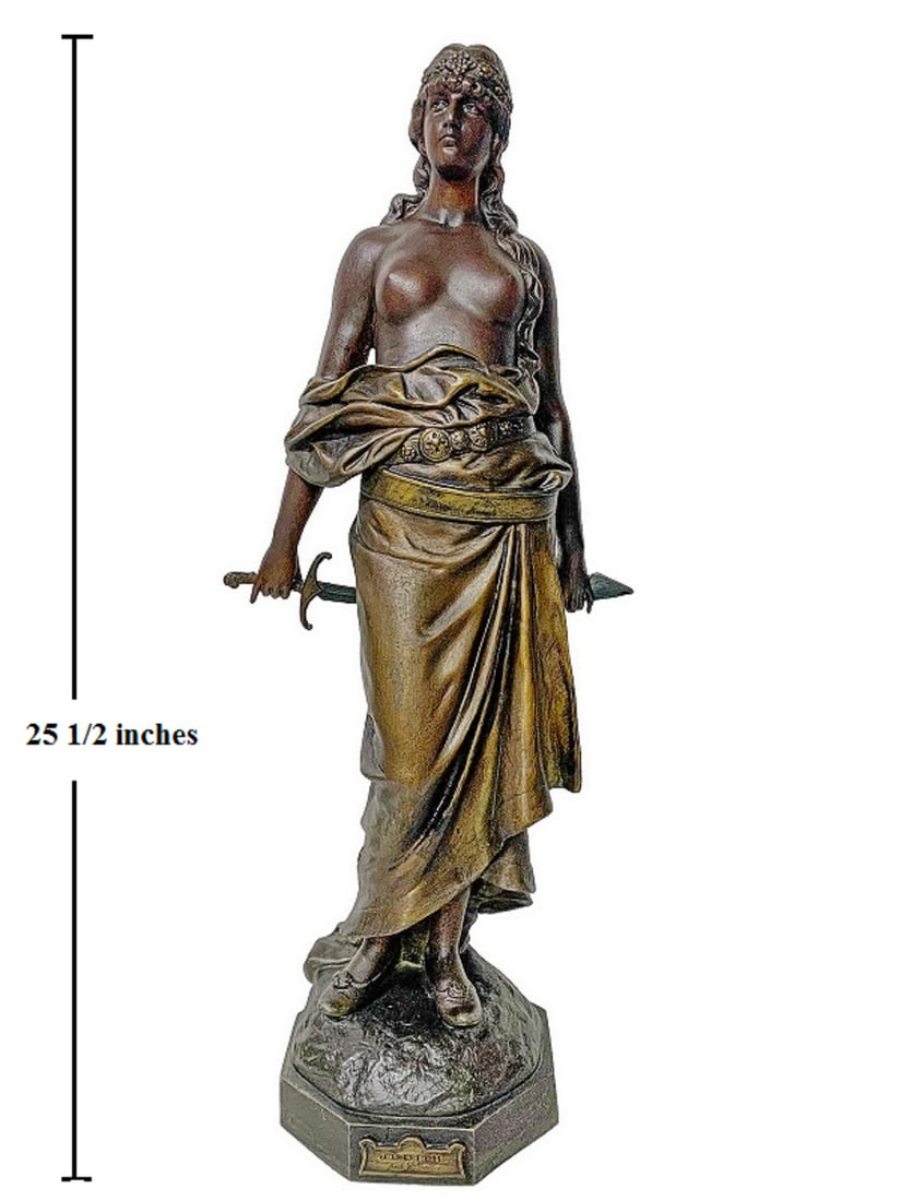 E. TELL (XIX-XX) Judith Spelter Statue (1 of 10)