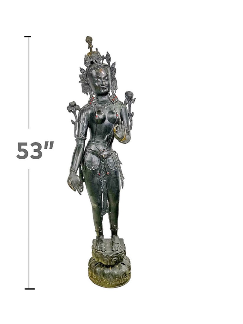 Tibetan Bronze Tara Bodhisattva Sculpture (1 of 6)
