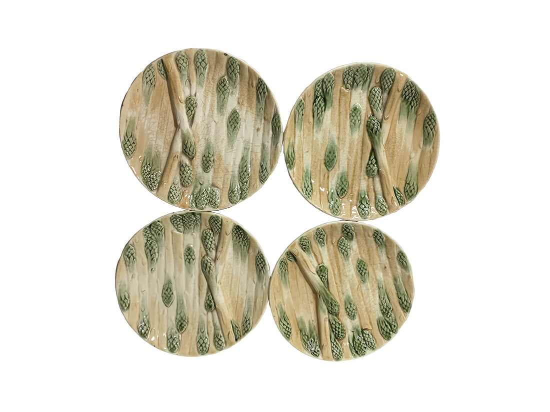 Choisy-le-Roi Hautin & Boulanger 4 Asparagus plates: Choisy-le-Roi Hautin & Boulanger 4 Asparagus plates. 9 1/4 in diameter.Local Pick up call one day before to make an appointment. TO SHIP THIS ITEM IN USA OR INTERNATIONAL, PLEASE CONTACT THE SHIPPERS