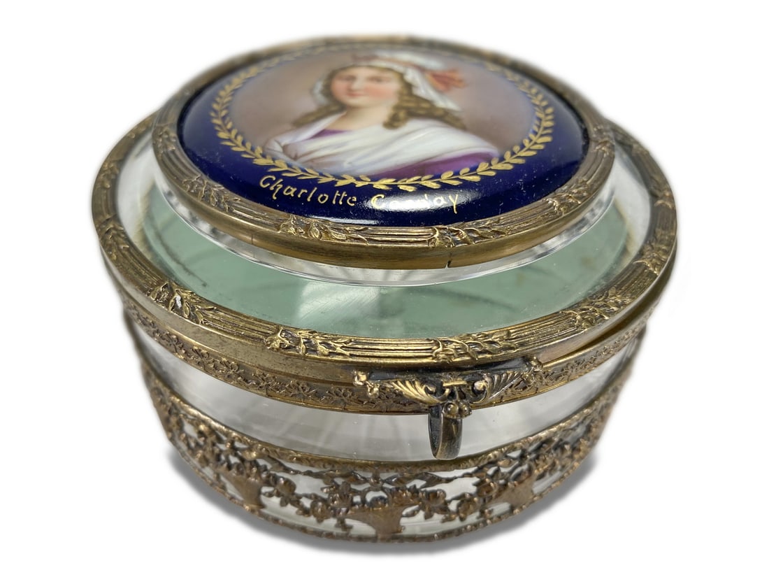 Antique French Box with Charlotte Corday Portrait (1 of 6)