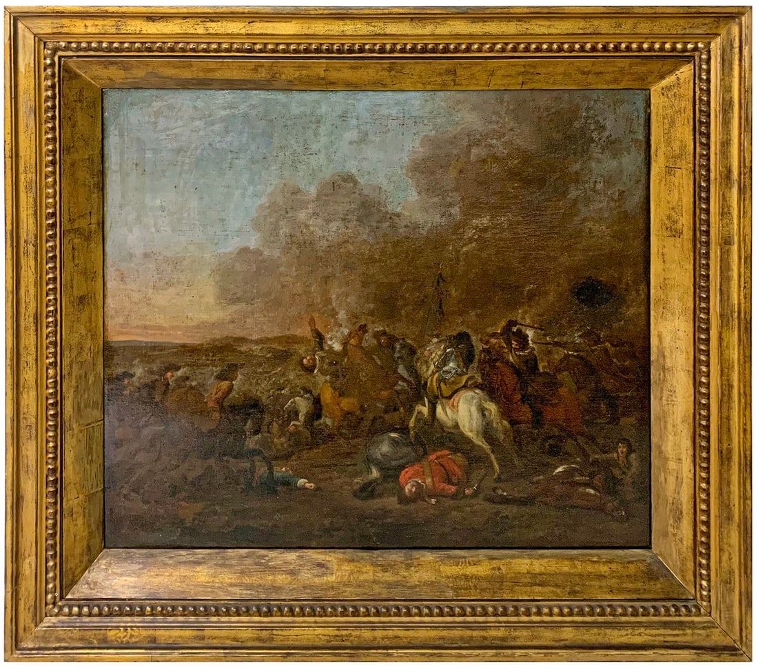 18th/19th C European Oil on Canvas Painting (1 of 3)