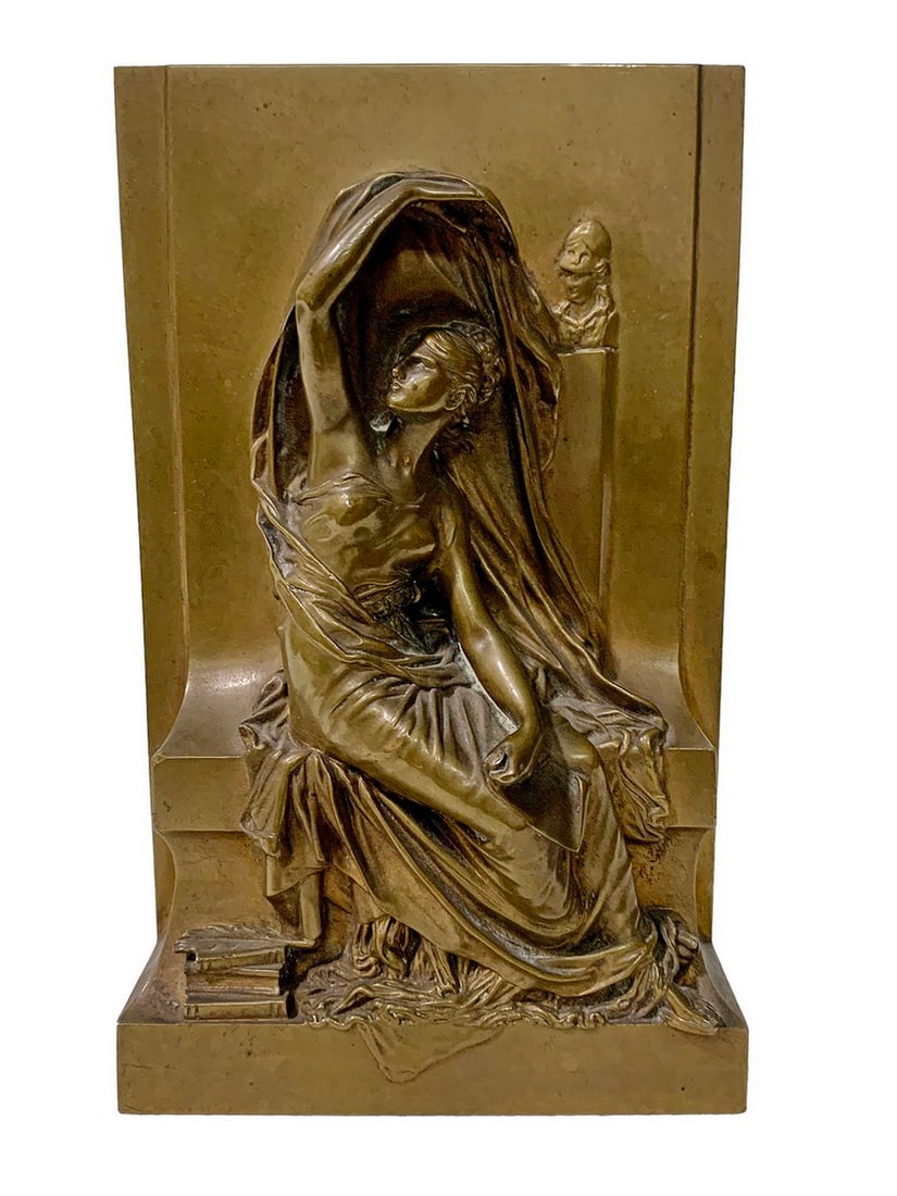 Henri CHAPU (1833-1891), La Verite Bronze Relief (1 of 7)