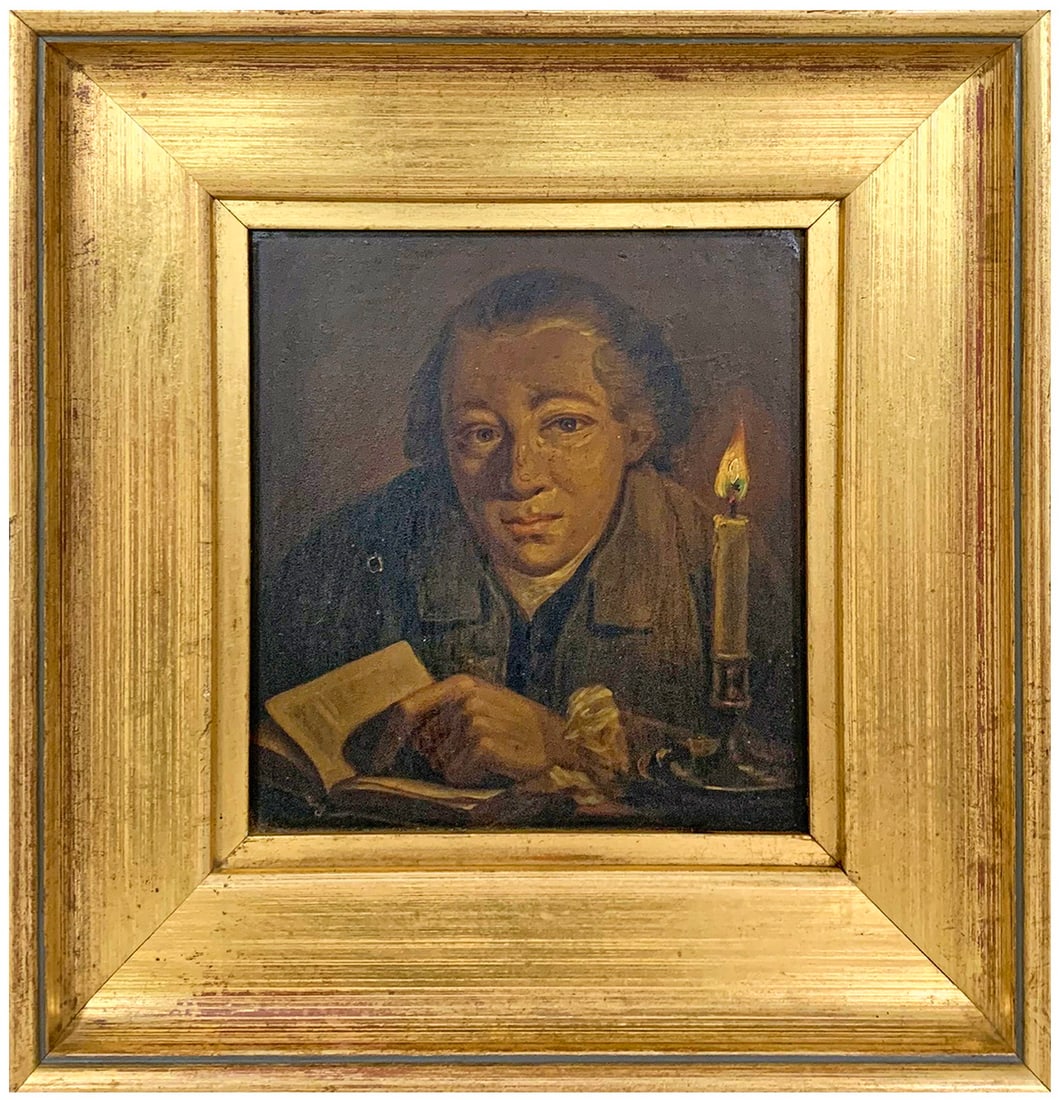 Antique European Oil on Board Painting (1 of 3)