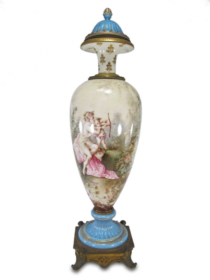 Antique French Sevres Porcelain & Bronze Urn (1 of 10)