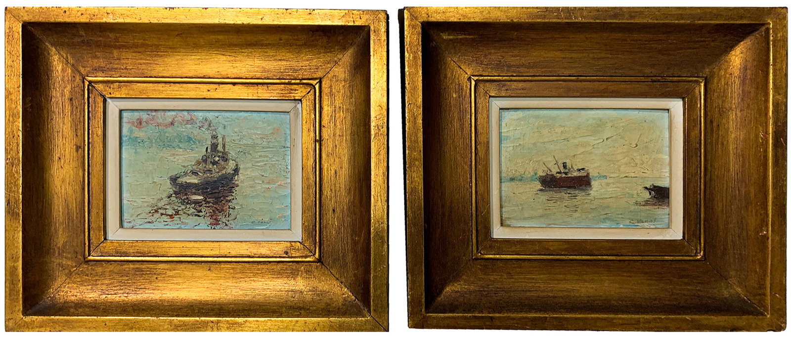 Cesar VANNI (1939-2013) Pair of Oil on Cardboard: Cesar VANNI (1939-2013) Pair of Oil on Cardboard. 9 1/2 x 11 1/4 in framed. 3 1/2 x 5 1/4 in unframed.Local Pick up call one day before to make an appointment. TO SHIP THIS ITEM IN USA OR INTERNATIONA
