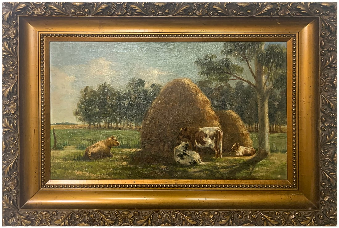 Antique European Oil on Canvas, signed & dated 1900 (1 of 4)