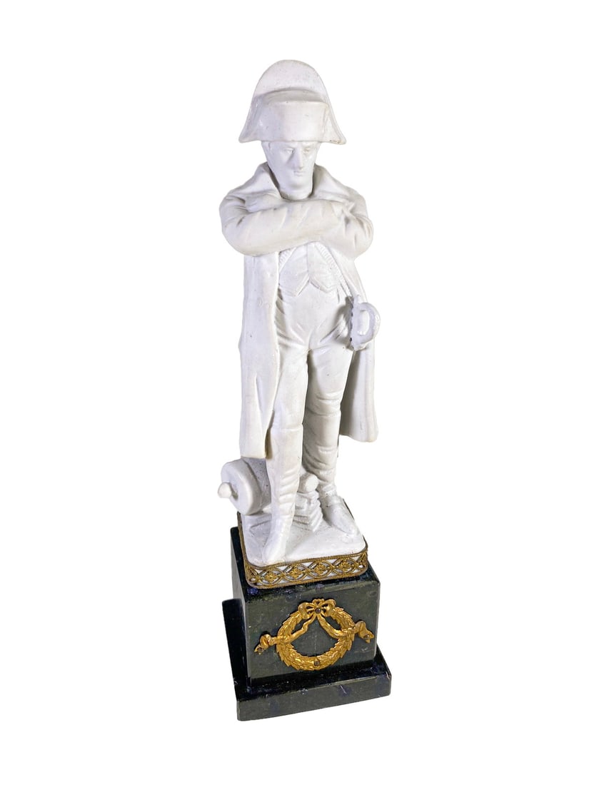 Antique French Napoleon Bisque & Marble Statue (1 of 7)