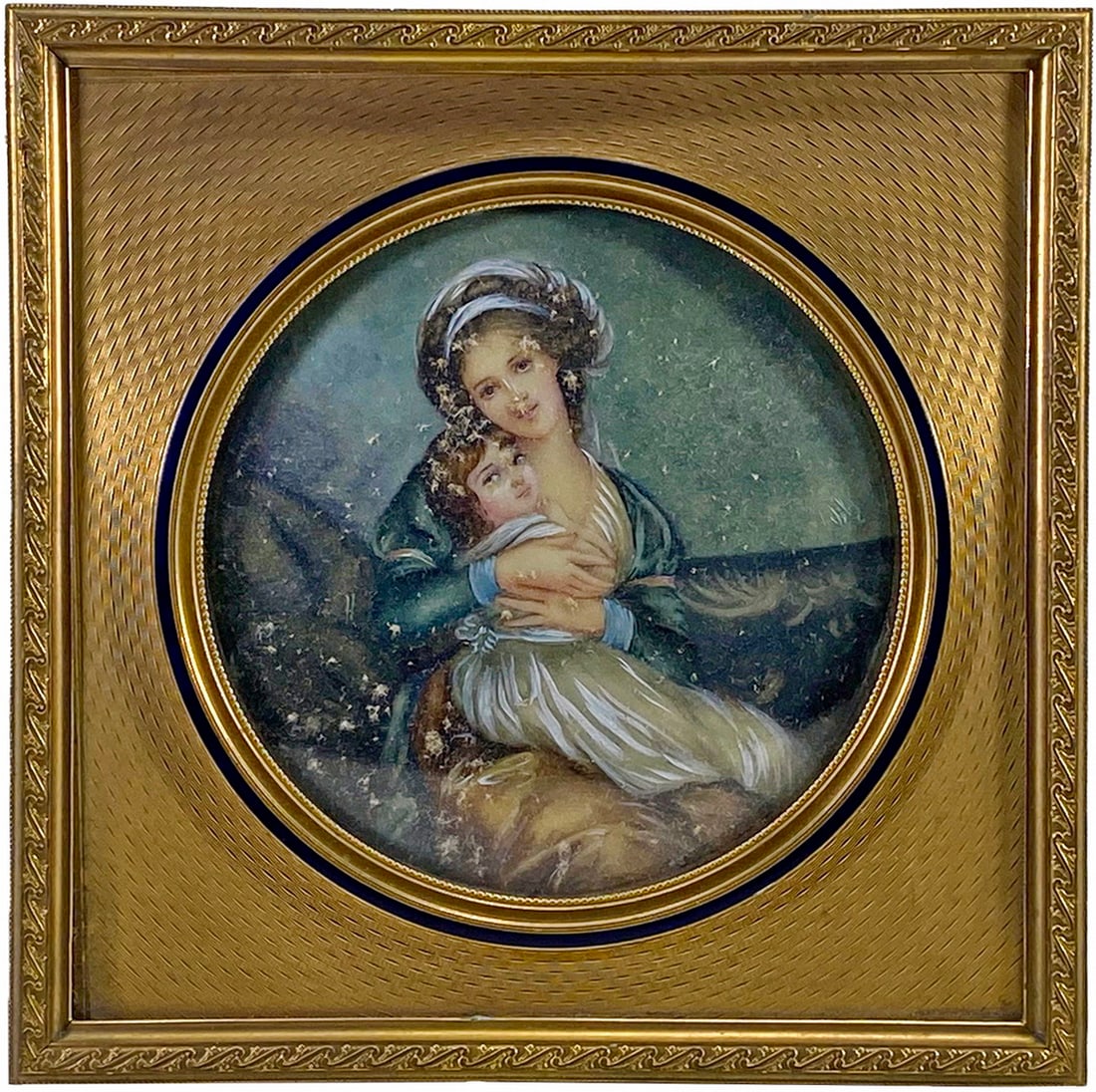Antique French Bronze Frame Miniature Painting: Antique French Bronze Frame Miniature Painting. 7 1/8 x 7 in.Local Pick up call one day before to make an appointment. TO SHIP THIS ITEM IN USA OR INTERNATIONAL, PLEASE CONTACT THE SHIPPERS : 1) UPS s