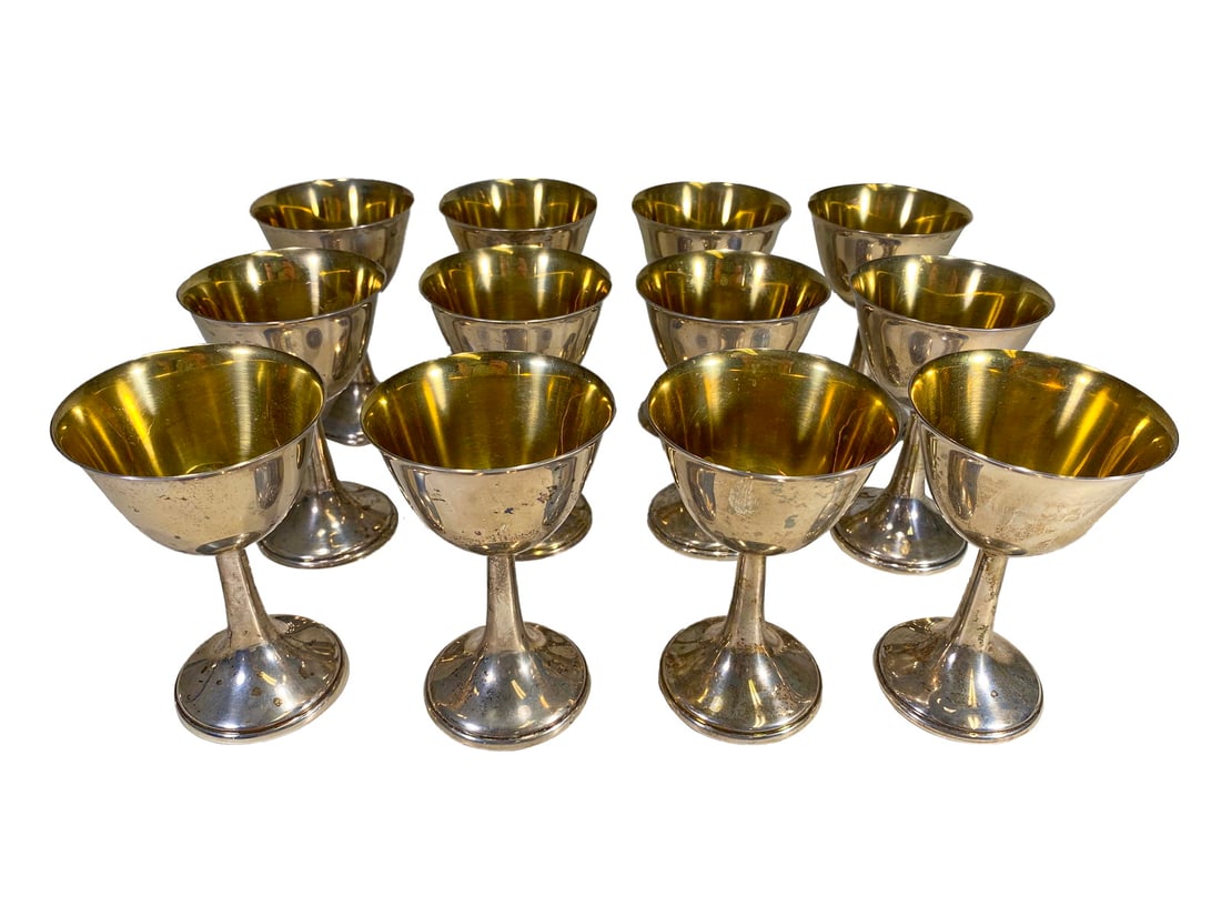 12 Lord Saybrook International Sterling Goblets (1 of 4)