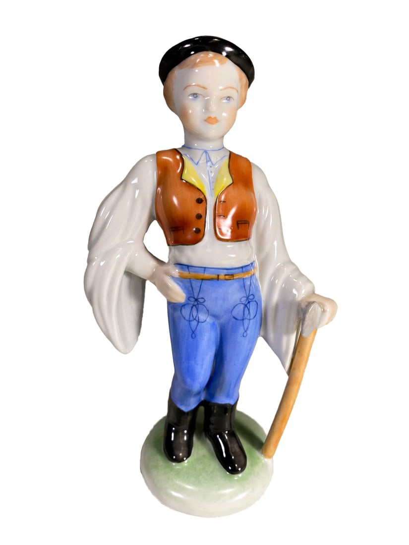 Herend, Hungary Wanderer Boy with Axe Porcelain Statue (1 of 5)