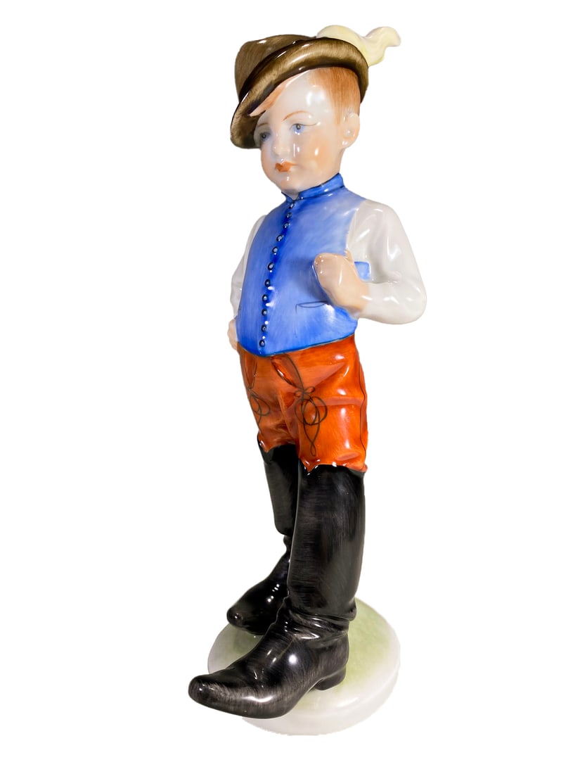 Herend, Hungary Boy in a Big Boots Porcelain Statue (1 of 6)