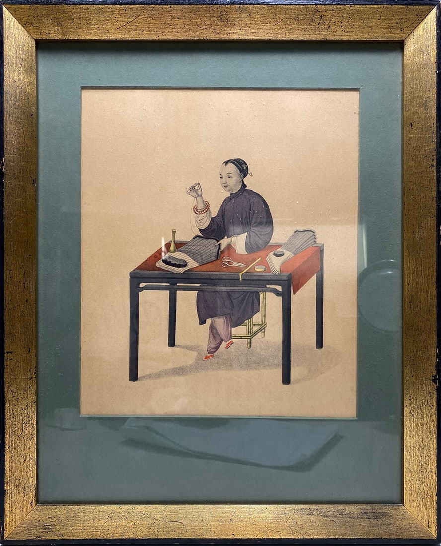 After Pu Qua Canton Hand Colored Engraving (1 of 6)